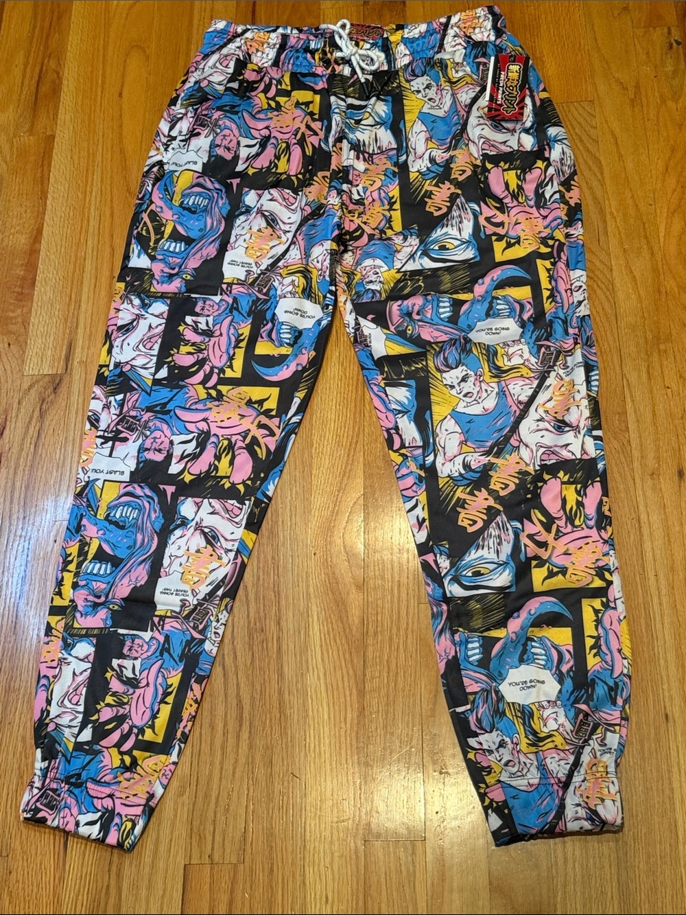 Fresh Prints Tokyo Drill Clothing Large Comic-Print Jogger Pant Sweatpants NWT